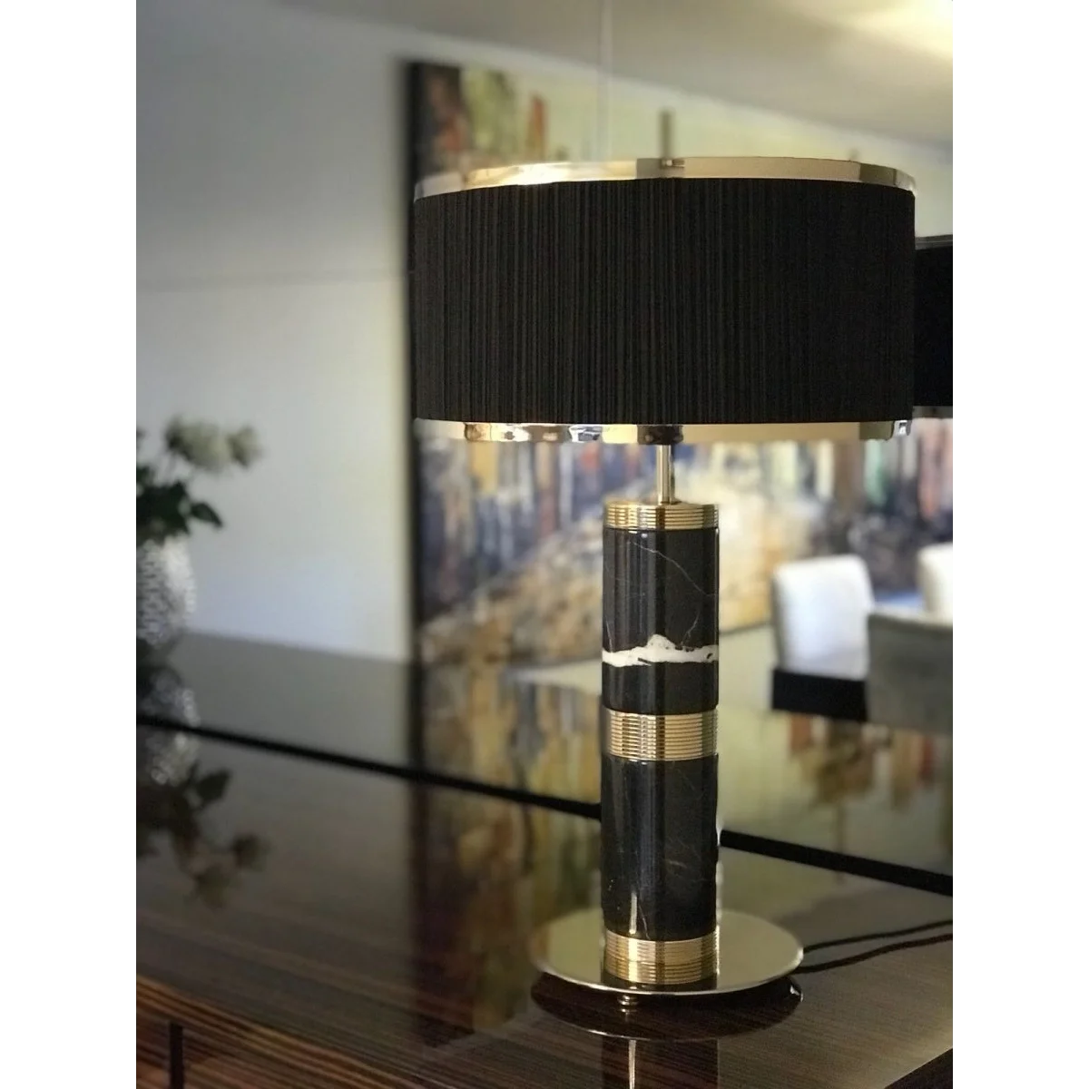 Marble & Brass Table Lamp | Timeless Designer Accent - Sparta