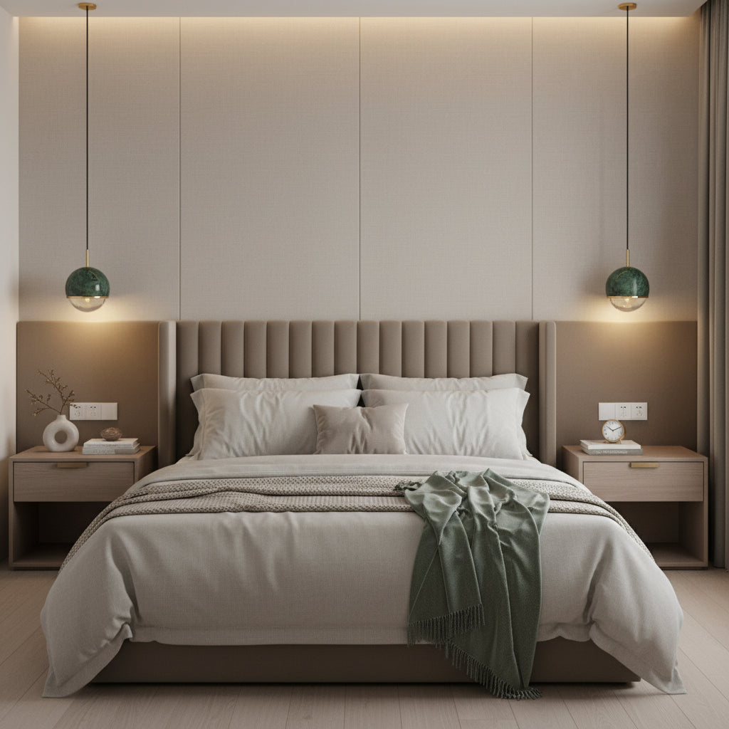 Marble Copper Cord Pendant Lights for Bedside Kitchen Dining Room