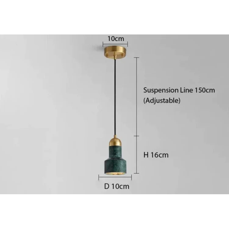 Marble Copper Cord Pendant Lights for Bedside Kitchen Dining Room
