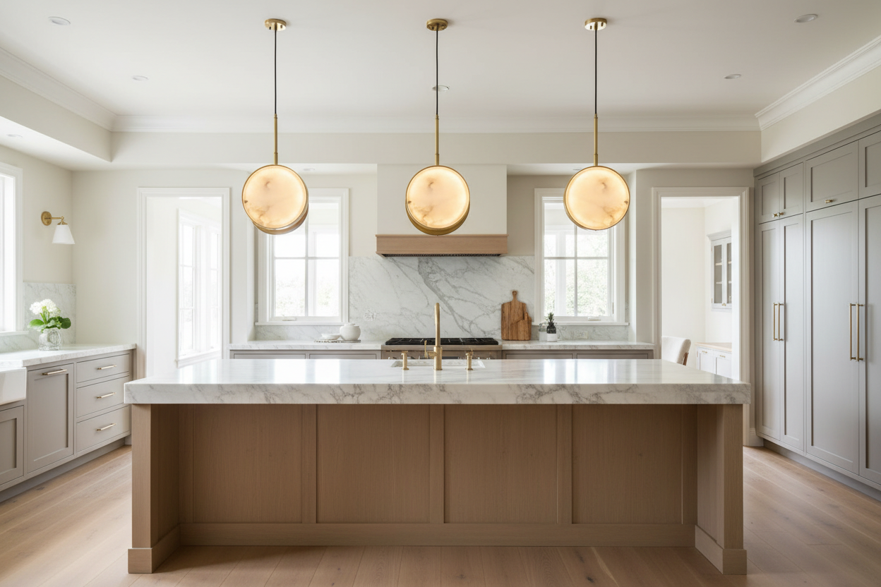 Подвесная лампа из мрамора и меди | Clh8522