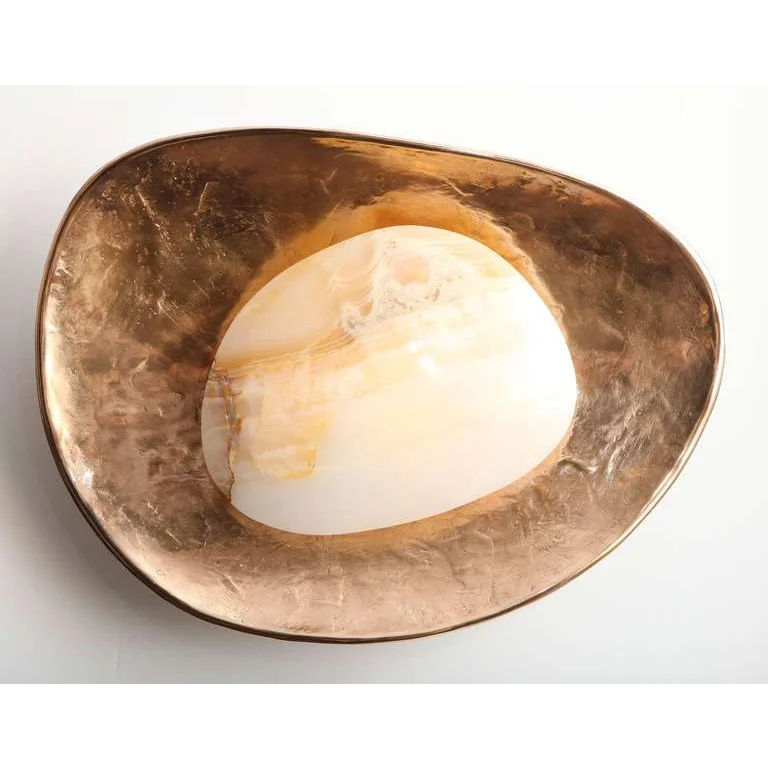 Handcrafted Copper & Marble Wall Sconce – Luxury Artistic Light for High End Interiors