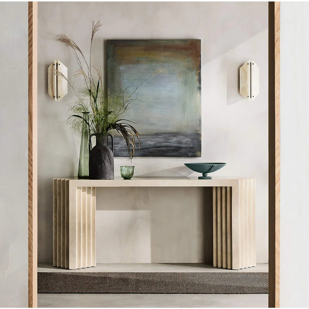 Marble Geometric Wall Sconce | Angled Onyx-style Stone & Copper 35cm Modern Minimalist Hallway Casalolalights Luxury