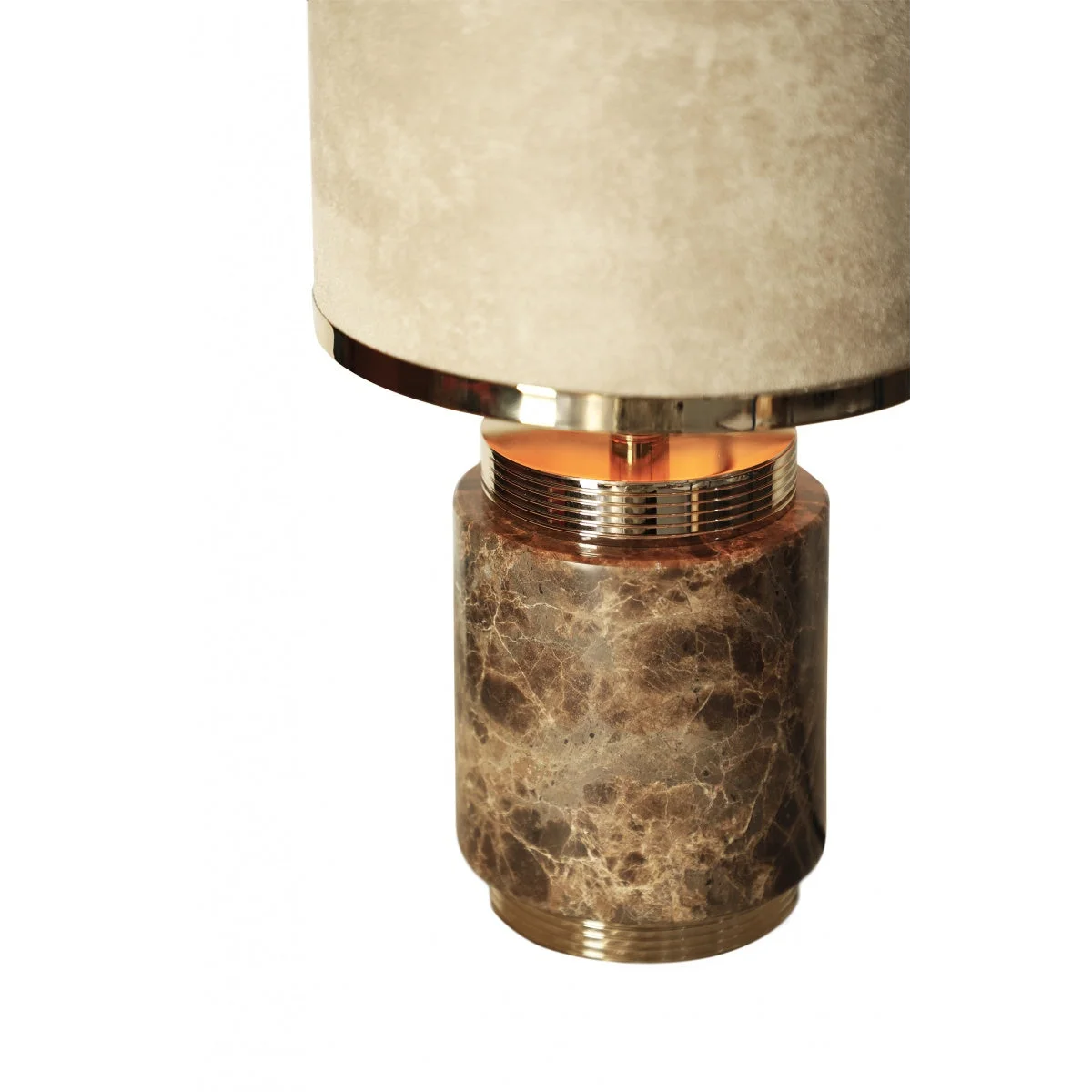 Marble and Gold Table Lamp with Velvet Drum Shade – Luxury Accent for Bedroom Living Room or Office