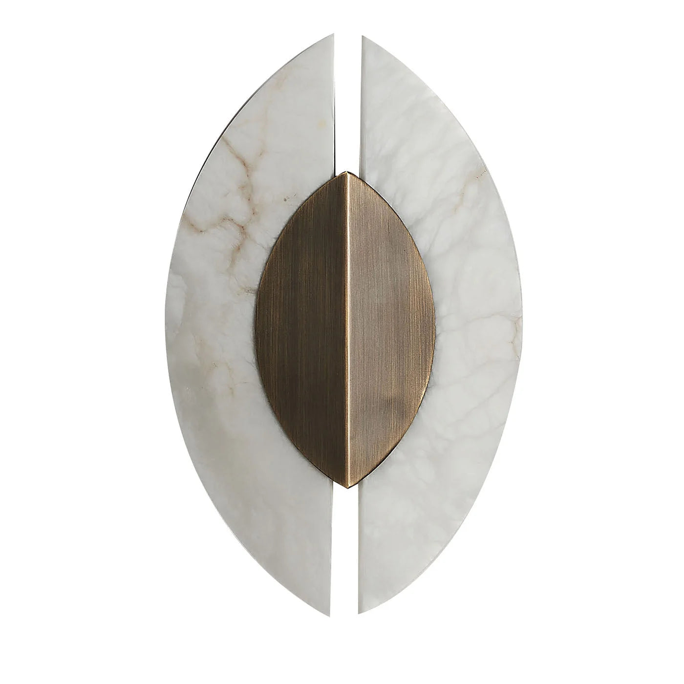 Calacatta Marble Leaf Sconce | Brushed Brass Wall Light