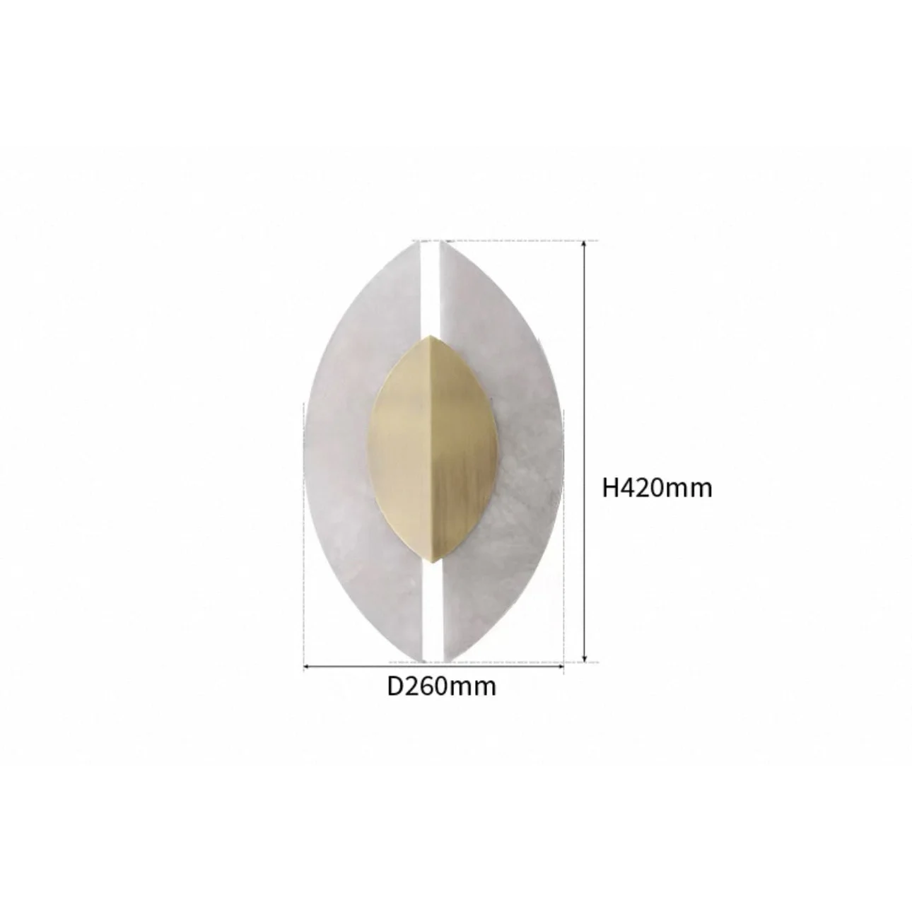 Calacatta Marble Leaf Sconce | Brushed Brass Wall Light