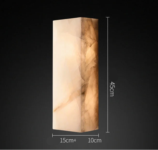 Luxury Alabaster Marble Wall Sconce – Modern Minimalist Led Light for Bedroom & Hallway