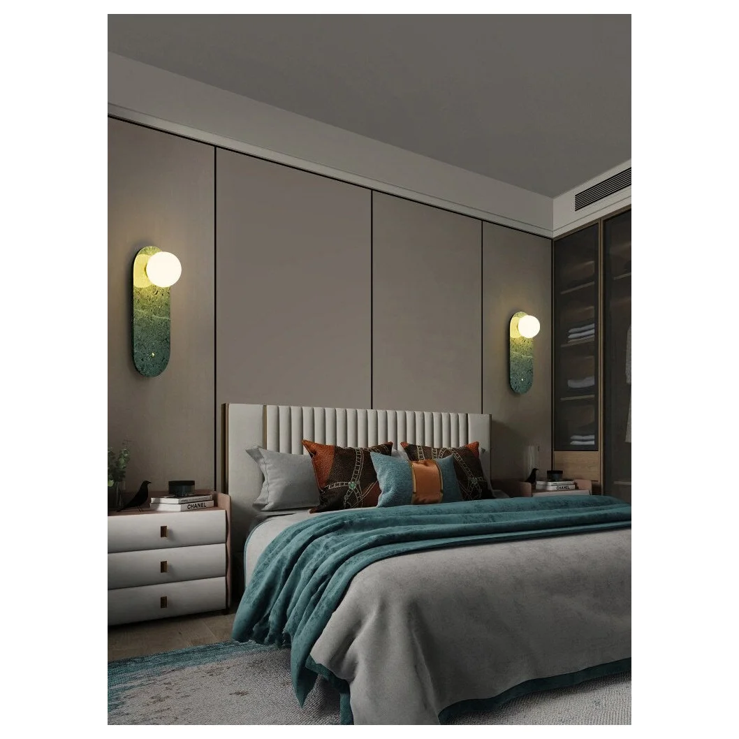 Marble Wall Light Fixtures Green White Luxury Interior Home Decor