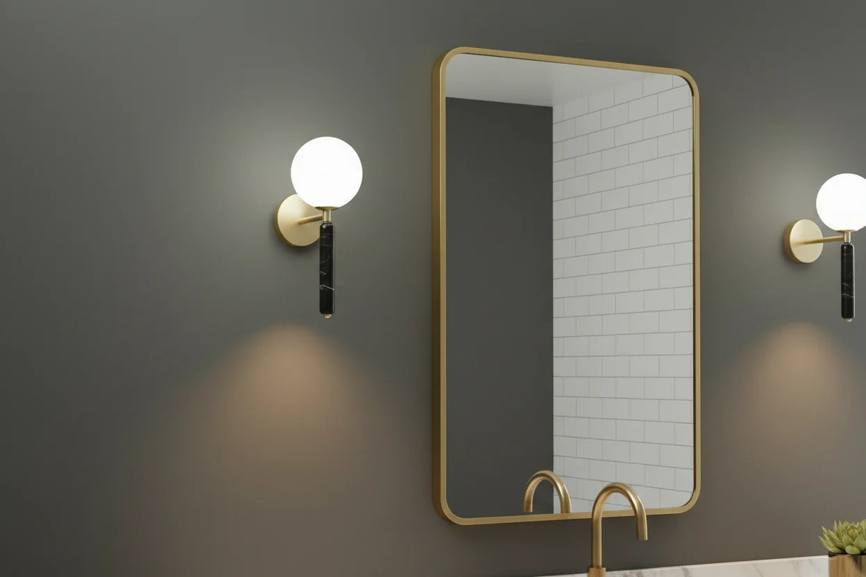 Marble Wall Sconce 32cm | Natural Stone Bedside Reading Light Green White Black Bedroom & Hallway Casalolalights Luxury