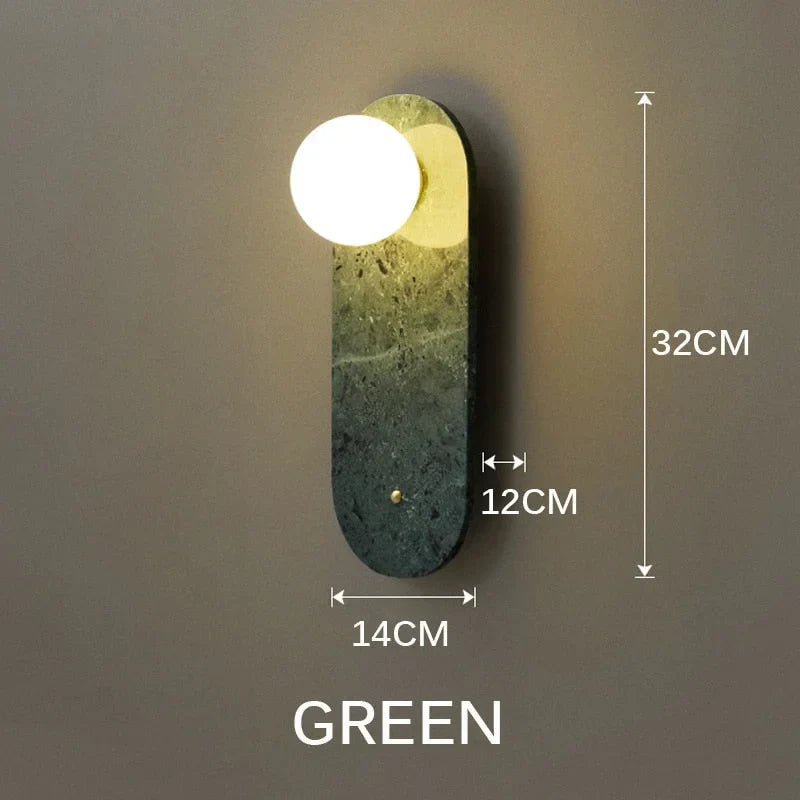 Marble Wall Sconce 32cm | Natural Stone Up-down Light Green or White Bedroom Hallway & Staircase Casalolalights Luxury