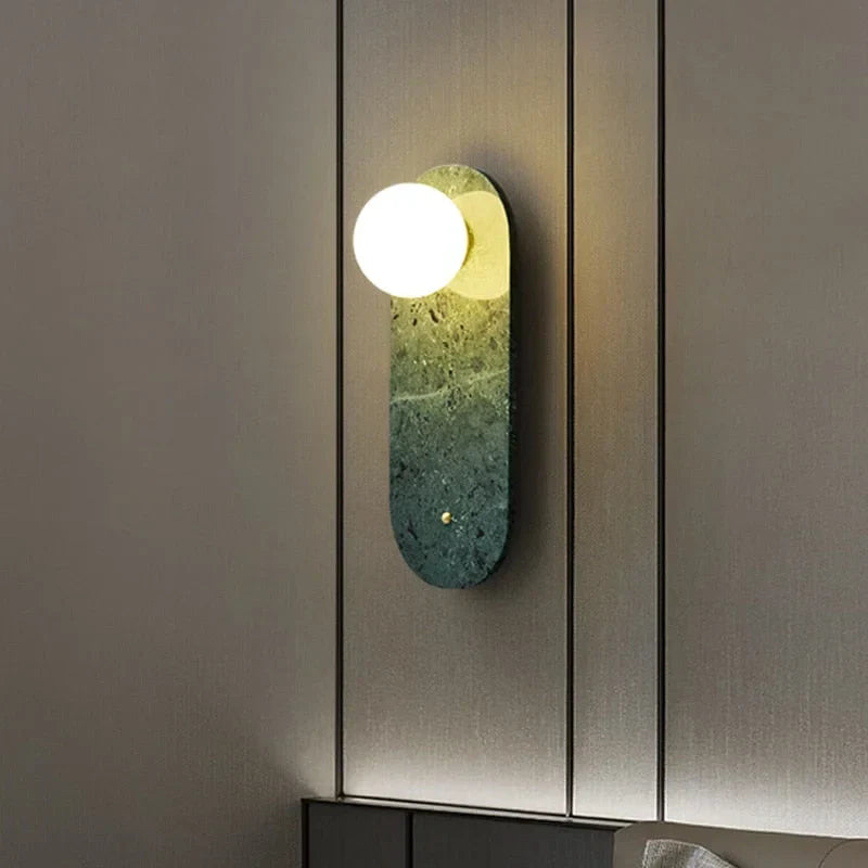 Marble Wall Sconce 32cm | Natural Stone Up-down Light Green or White Bedroom Hallway & Staircase Casalolalights Luxury