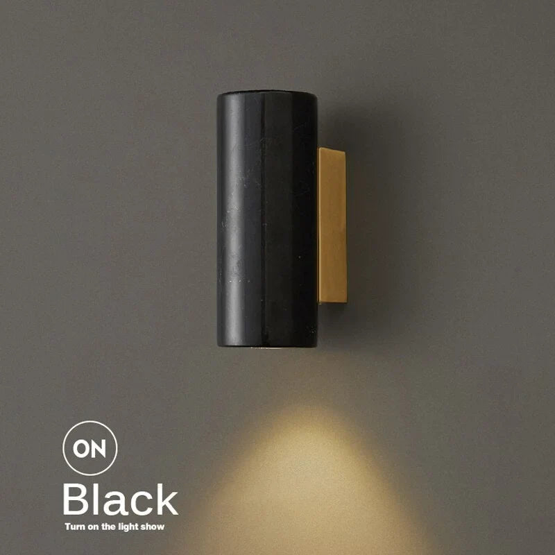 Marble Wall Sconce 16cm | Small Stone Block Bedside Light White Black Green Bedroom Hallway & Corridor Casalolalights
