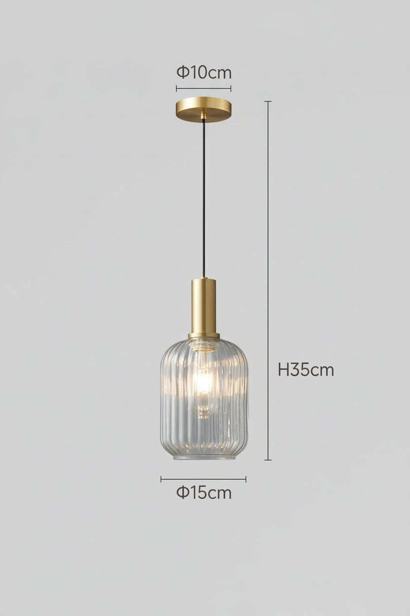 Transparent Glass Pendant Lights | 1-light for Kitchen Bedroom Bathroom