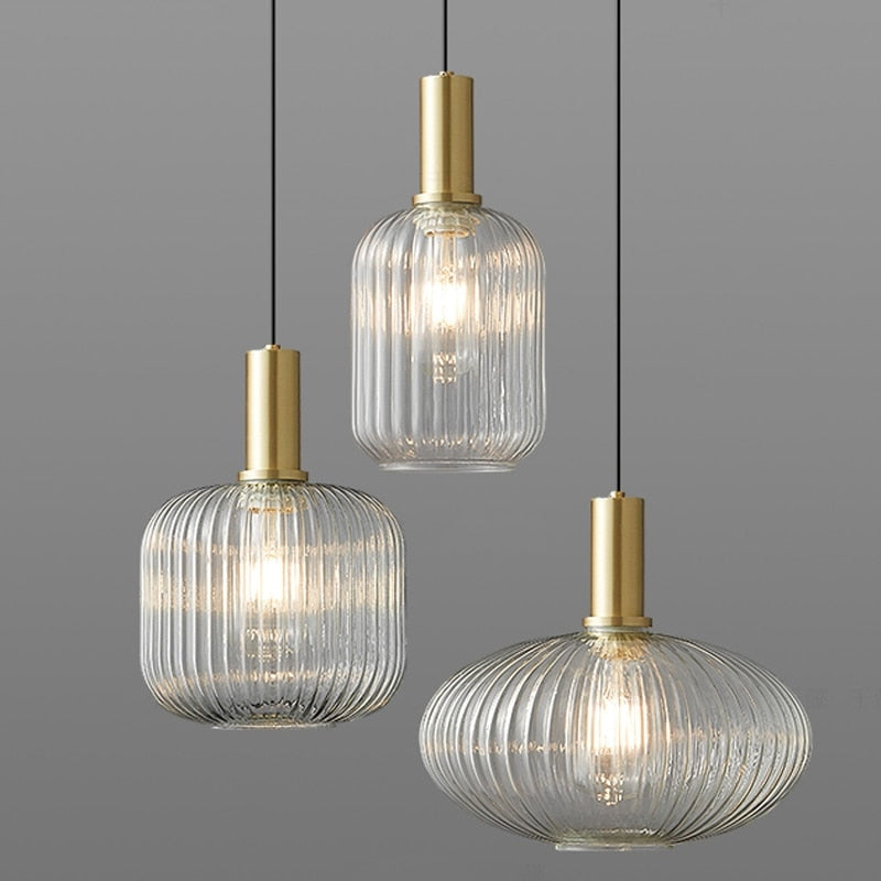 Transparent Glass Pendant Lights | 1-light For Kitchen Bedroom Bathroom - Lamps