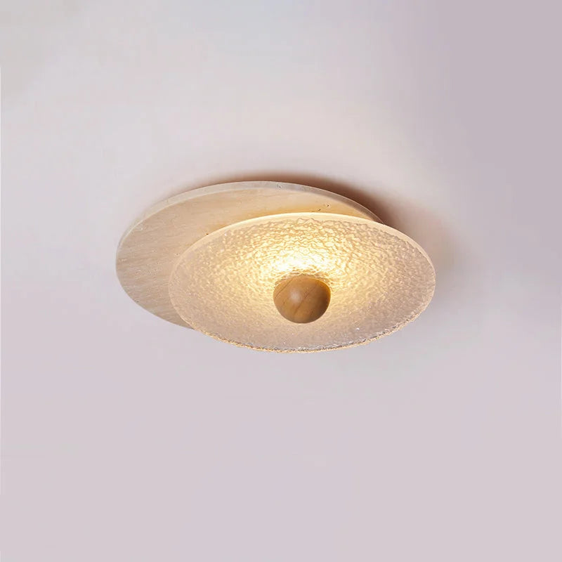 Textured Glass Flush Mount | Modern Hallway Ceiling Light