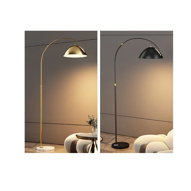 Black or Gold Arc Floor Lamp | 80cm Reach Over Sofa 182cm Tall E26/e27 Dimmable Option Casalola Lights Luxury Lamps
