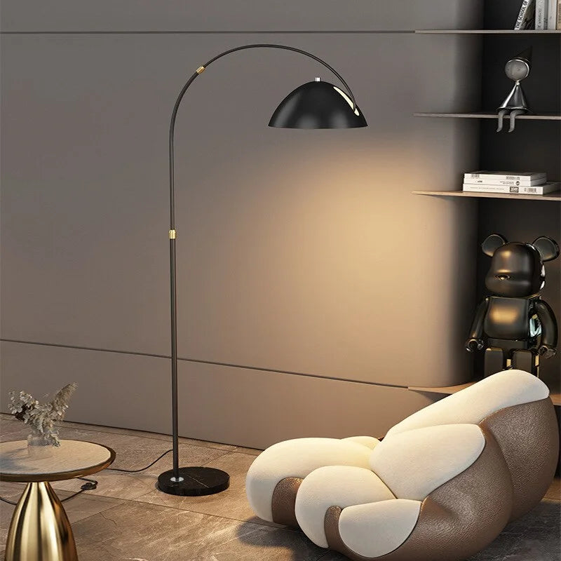 Black or Gold Arc Floor Lamp | 80cm Reach Over Sofa 182cm Tall E26/e27 Dimmable Option Casalola Lights Luxury Lamps