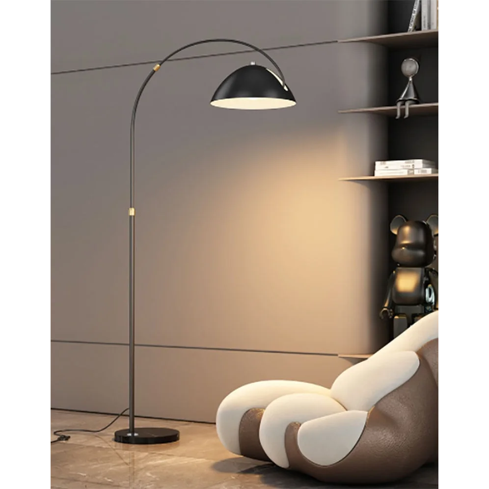Black or Gold Arc Floor Lamp | 80cm Reach Over Sofa 182cm Tall E26/e27 Dimmable Option Casalola Lights Luxury Lamps