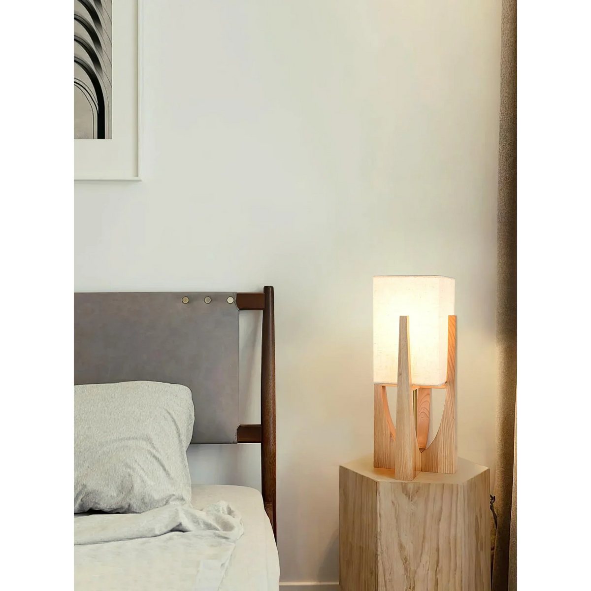 Bamboo Table Lamp 52cm | Handmade Wabi-sabi Parchment Shade Japandi Rustic Bedside & Console Casalolalights Luxury