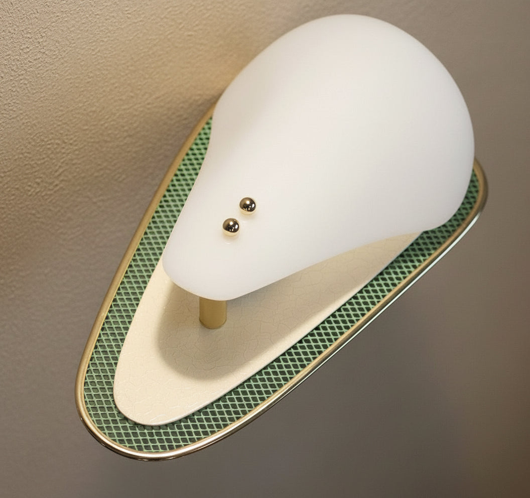 Mid-century Glass and Metal Wall Sconce – Casalola Perforated Frame Light for Bedroom & Hallway