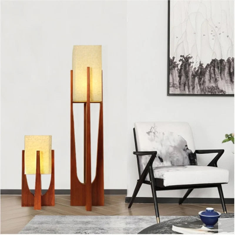 Mid Century Table Lamp | Japanese Light | Rustic | Wood Floor | Casalola