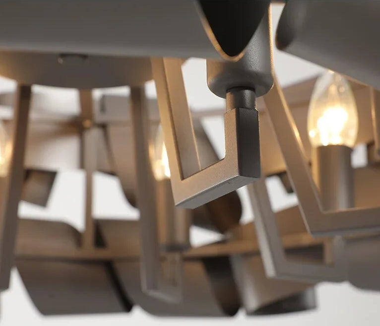 Modern Sculptural Ribbon Iron Chandelier | Large Contemporary Ceiling Light for Dining Room - Sales Casalolalights
