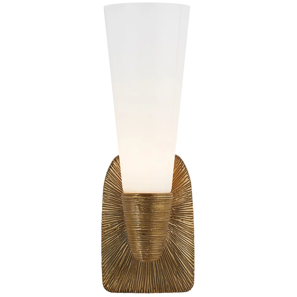 Textured Metal Cone Sconce | Mid Century Modern Wall Light
