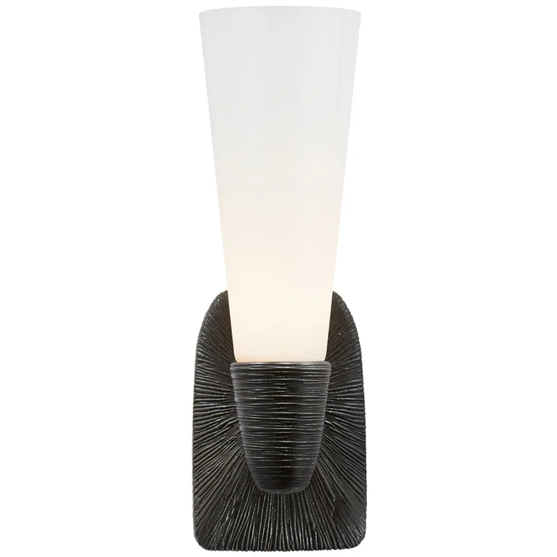 Textured Metal Cone Sconce | Mid Century Modern Wall Light