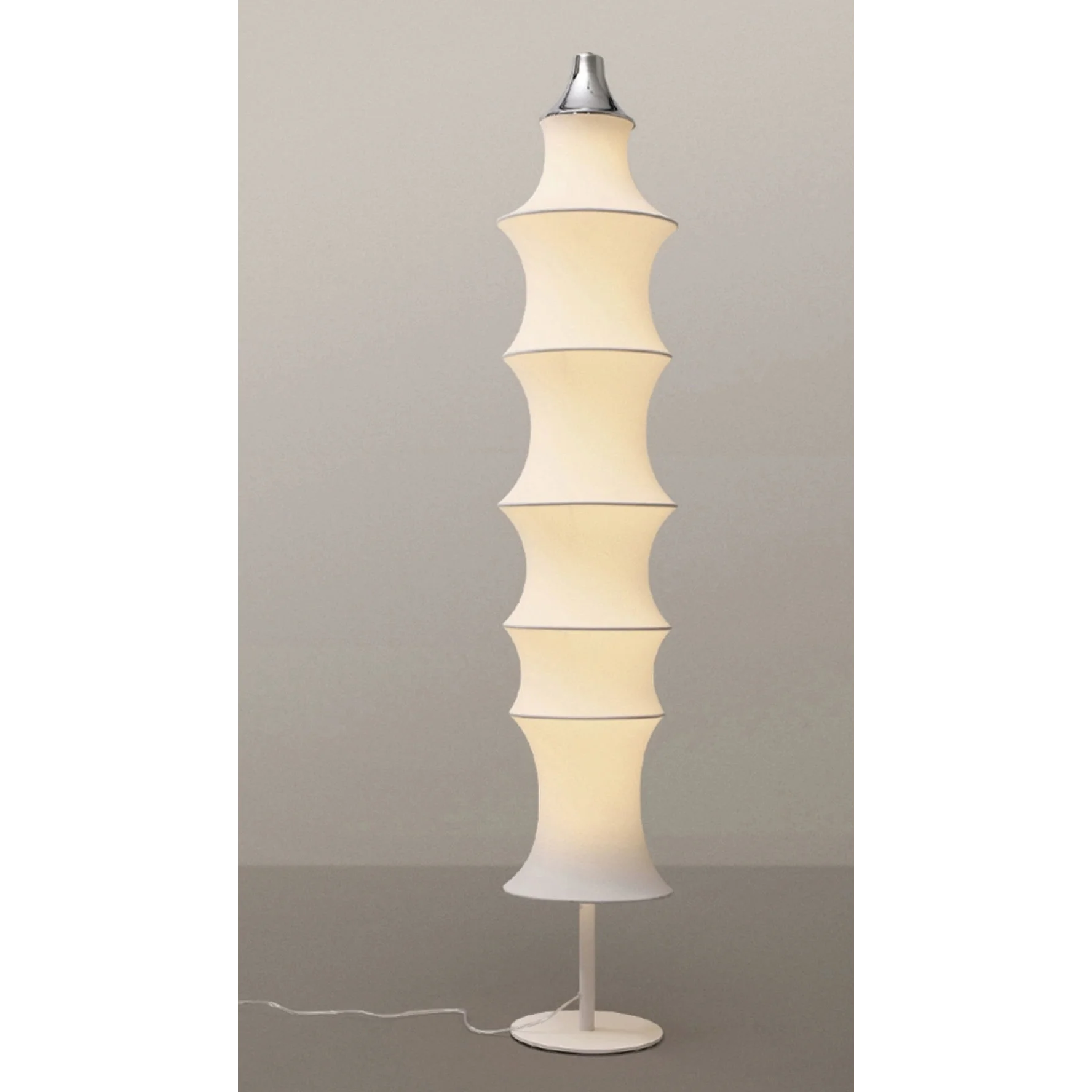 Modern Minimalism Floor Lamp in Fabric and Iron for Living Room or Bedroom