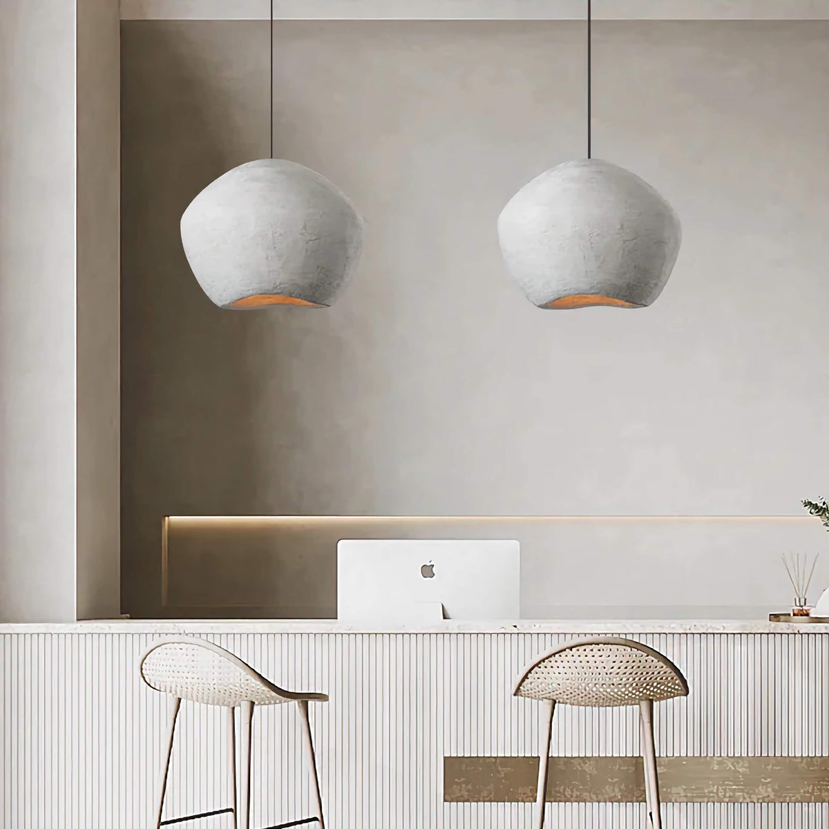 Sculptural Sphere Pendant Light 40-60cm | Hand-sculpted Minimalist Resin Lamp Living Room Bar & Dining Casalolalights