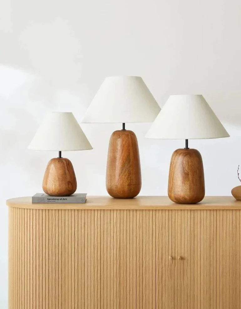 Minimalist Solid Wood Table Lamp | Bedside Lamp| Japandi Decor - Lamps