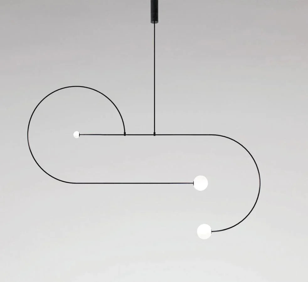 Black Linear Kitchen Island Lighting | Mobile Pendant | Modern Chandelier | Casalola - Semi-flush Mounts