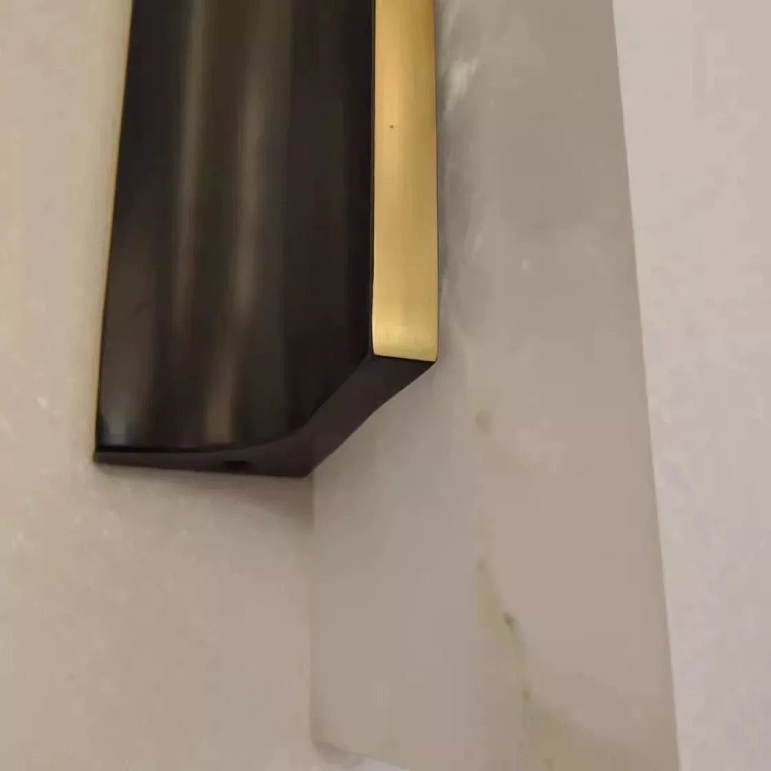 Alabaster Tube Wall Sconce | Vertical Stone Black & Brass Modern Minimalist Hallway Living Room Casalolalights Luxury