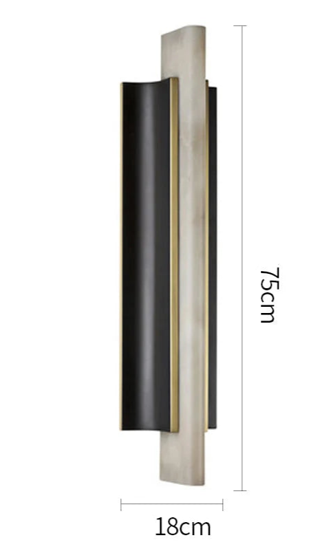 Modern Alabaster Wall Sconce – Black & Brass for Hallway Bedroom