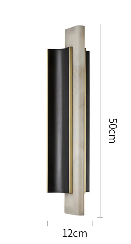 Modern Alabaster Wall Sconce – Black & Brass for Hallway Bedroom