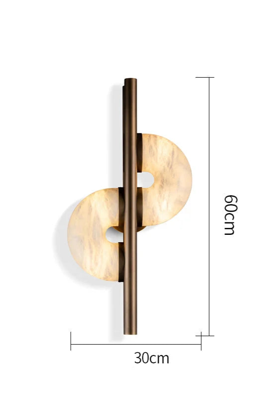 Modern Alabaster Wall Sconce – Brass Frame for Bedroom & Living Room