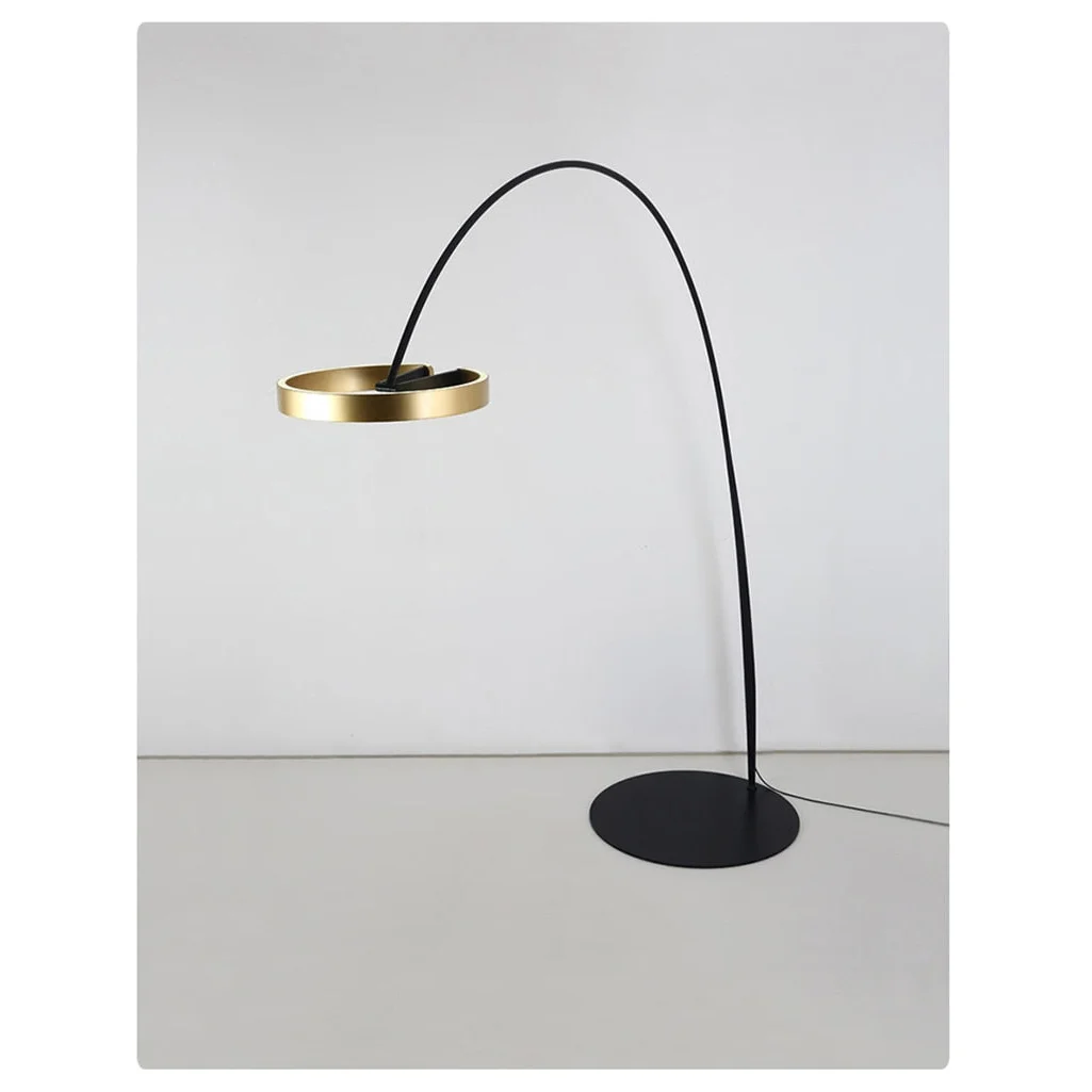Modern Arc Floor Lamp with Golden Ring Led Lampshade | Metal 200cm Aluminum Shade Casalolalights Luxury Lamps