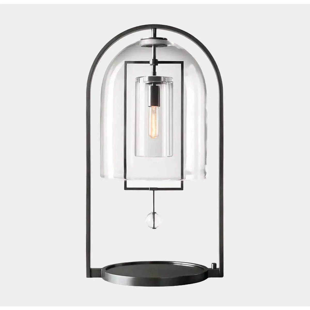 Brass & Glass Table Lamp 45cm | Glass-dome Accent Modern Japandi Bedroom Living Room Casalolalights Luxury Lamps