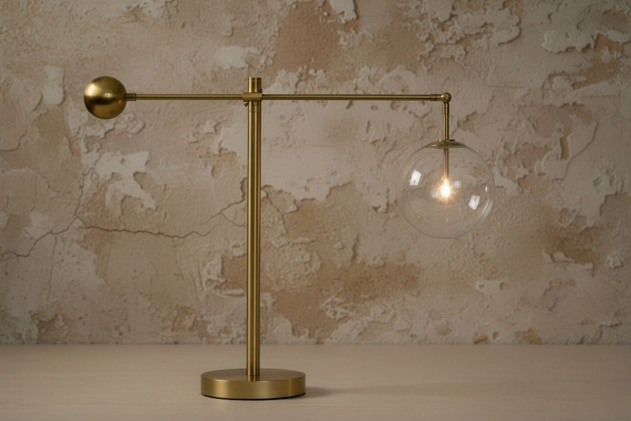 Copper & Glass Table Lamp 86cm | Modern Globe Lighting for Desk Living Room Casalolalights Luxury Lamps Interior