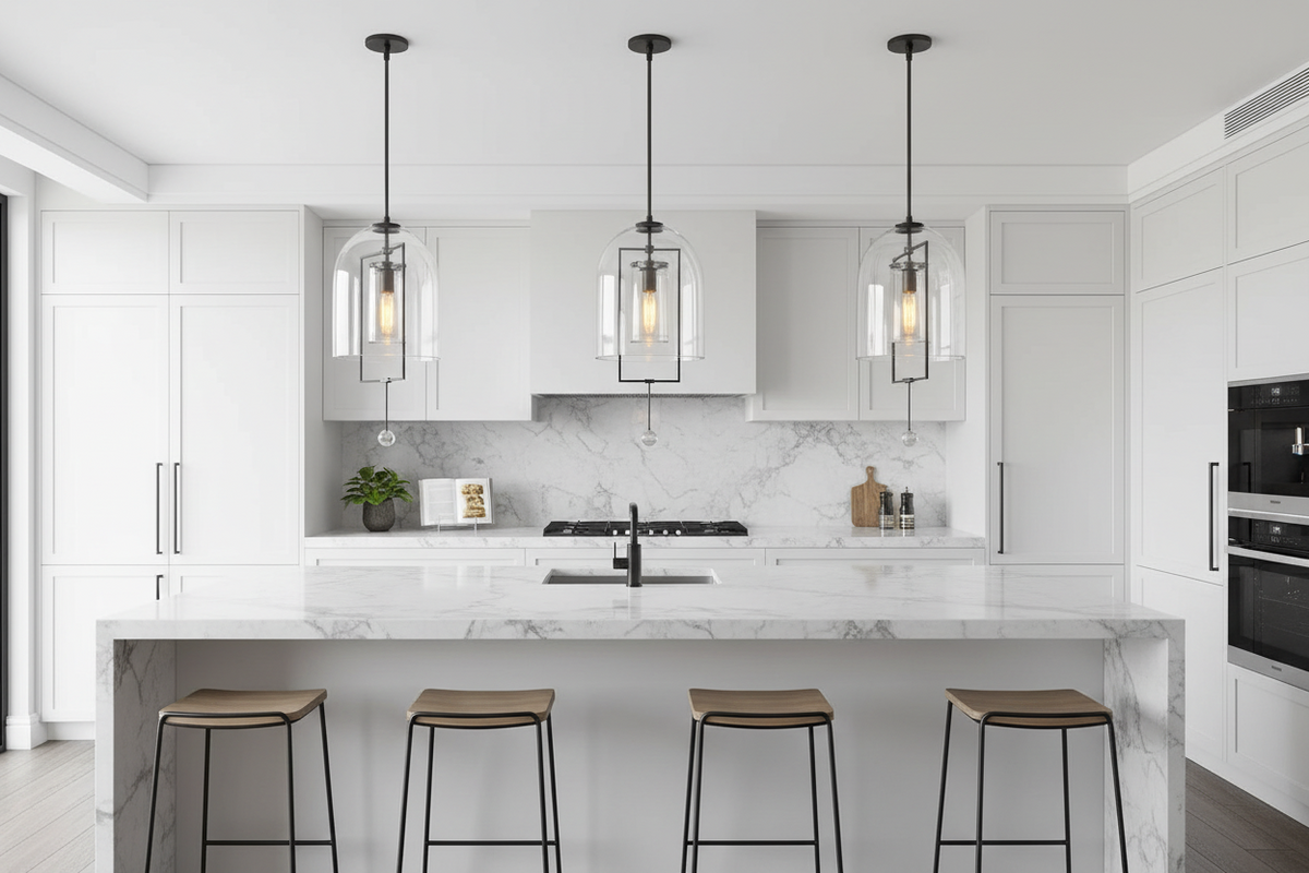 Brass & Glass Pendant Light | Layered Dome Hanging Lamp 18-25cm Modern Minimalist Kitchen Casalolalights Luxury Lamps