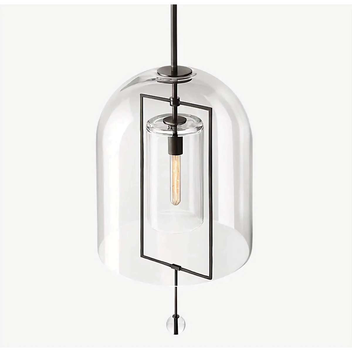 Brass & Glass Pendant Light | Layered Dome Hanging Lamp 18-25cm Modern Minimalist Kitchen Casalolalights Luxury Lamps