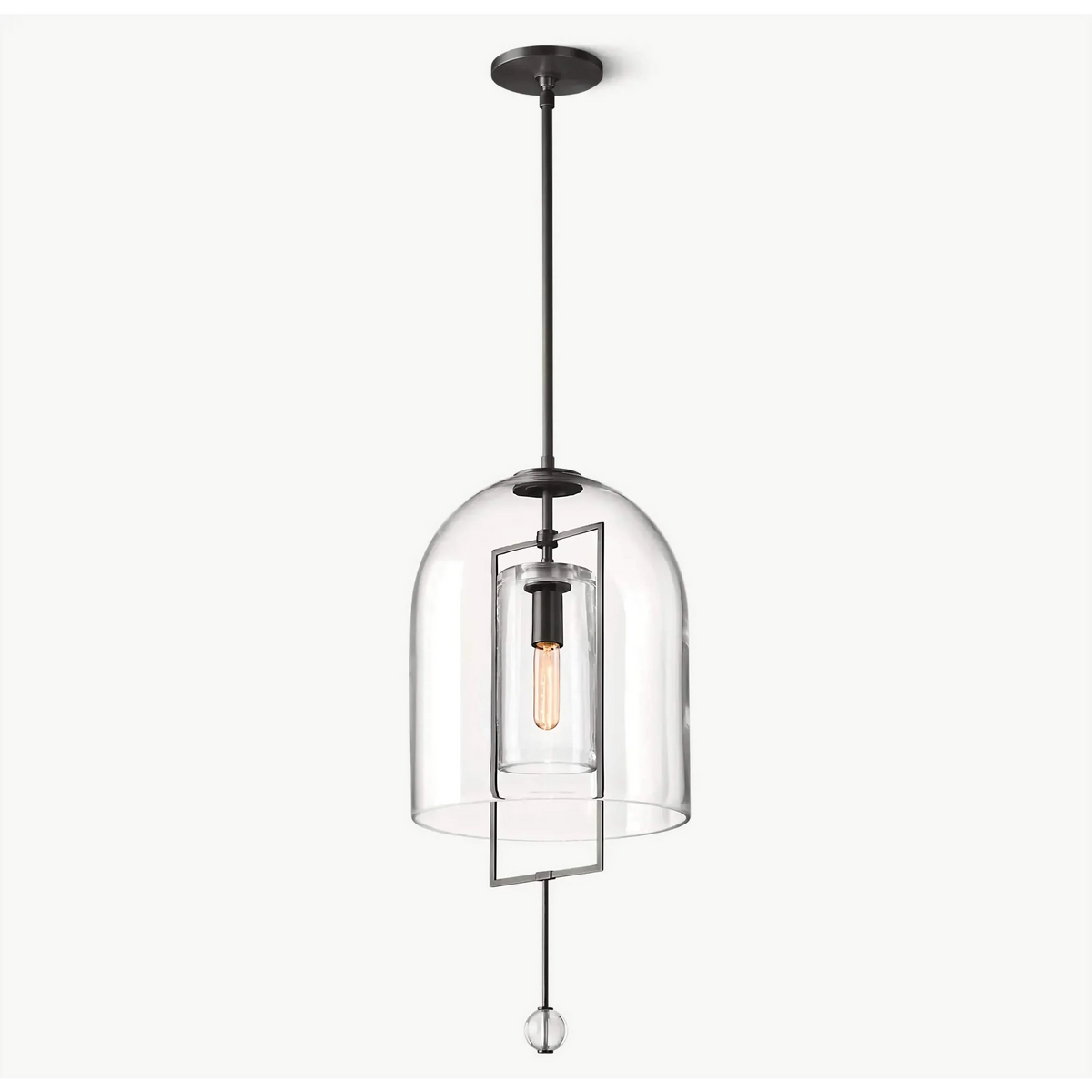 Brass & Glass Pendant Light | Layered Dome Hanging Lamp 18-25cm Modern Minimalist Kitchen Casalolalights Luxury Lamps