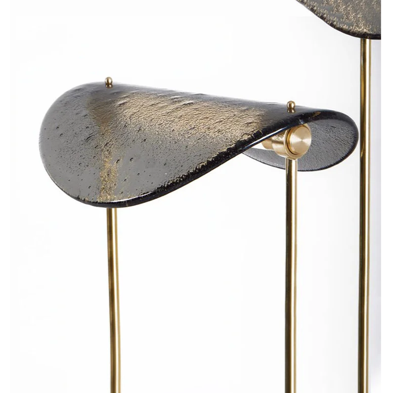 Modern Brass Glass Table Lamp | Italian Sculptural Led Light