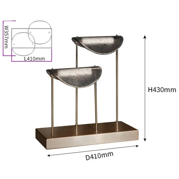 Modern Brass Glass Table Lamp | Italian Sculptural Led Light