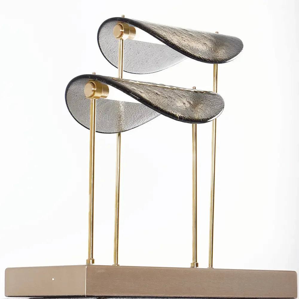 Modern Brass Glass Table Lamp | Italian Sculptural Led Light