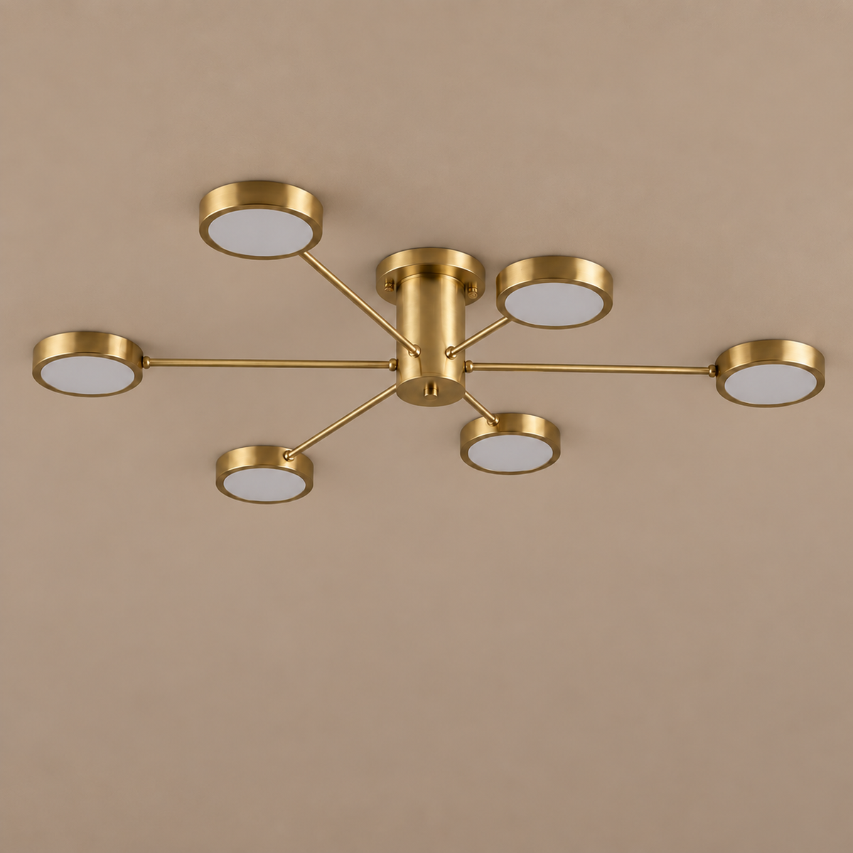 Semi Flush Mount Ceiling Light - Brass Starburst Casalola Lights Luxury Lamps for Interior Designers