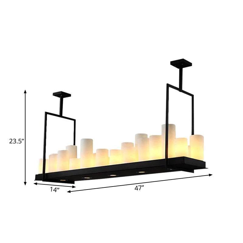 Candle Chandelier | Led Faux-marble Linear Modern Transitional Dining & Kitchen Island Casalolalights Luxury Lamps