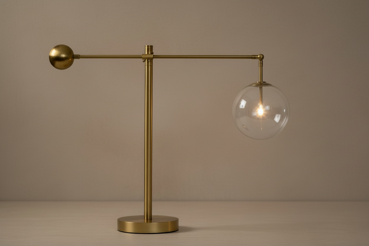 Copper & Glass Globe Table Lamp 86cm | Articulated-arm Modern Industrial Desk Living Casalolalights Luxury Lamps