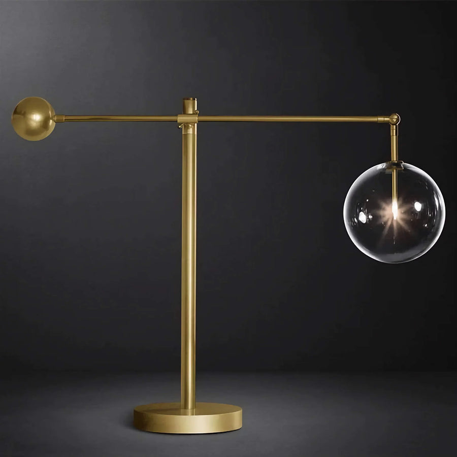 Modern Copper & Glass Globe Table Lamp