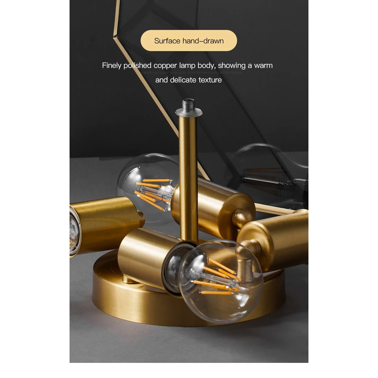 Copper 4-lights Flush Mount Ceiling Light Fixtures | Low Living Room Bedroom Dining