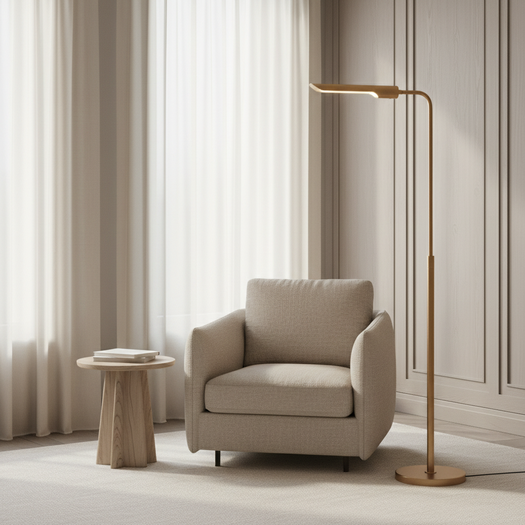 Copper Floor Lamp | Modern Adjustable-arm Led Reading Minimalist Industrial Living Room & Office Casalolalights Luxury